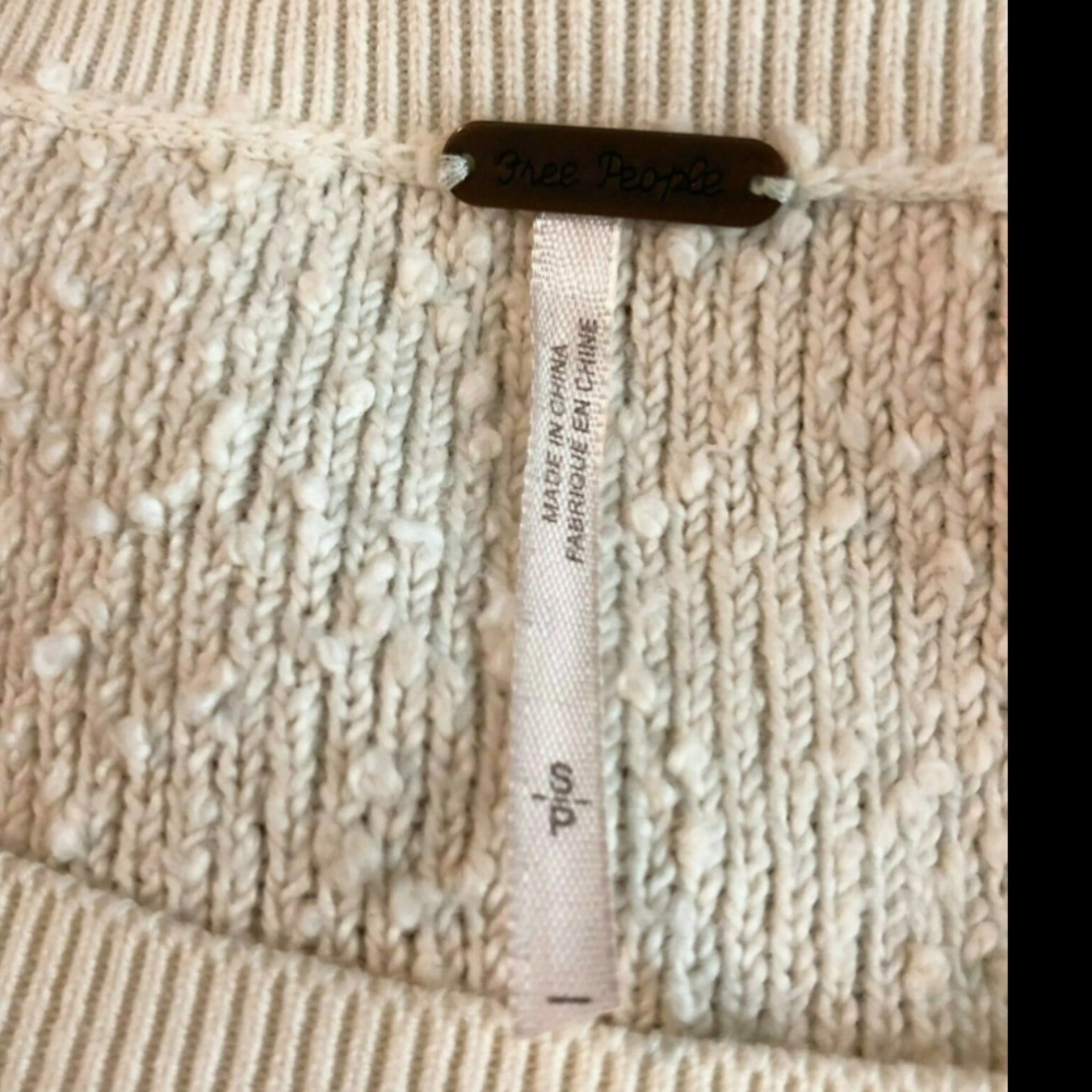 Free People Long Sleeve Nubby Textured White Top - Picture 5 of 5